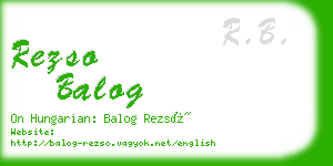 rezso balog business card